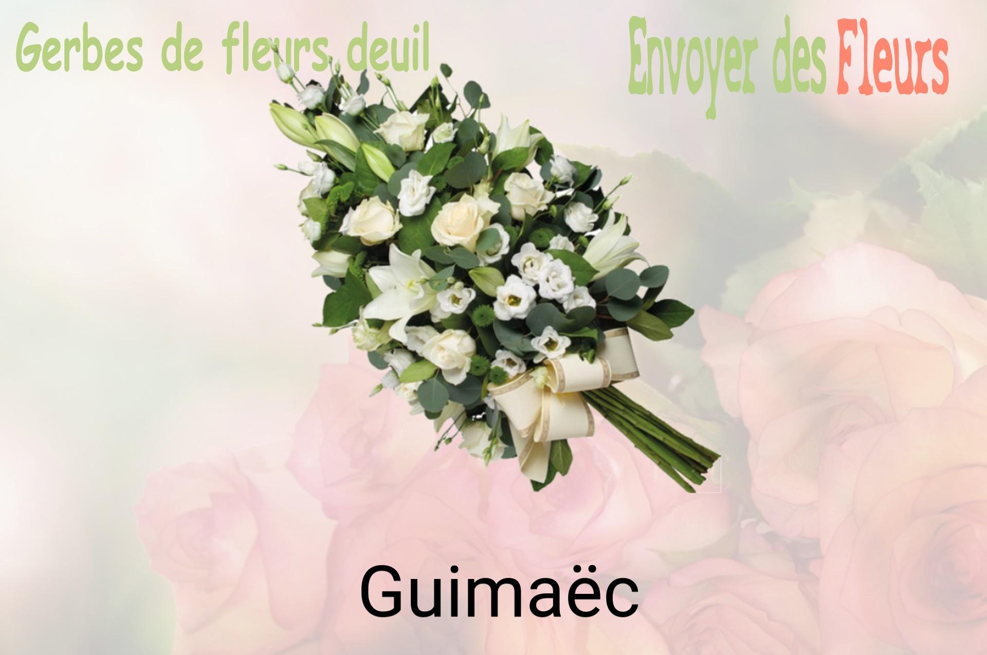 Gerbe de fleurs de deuil livrée à Guimaëc